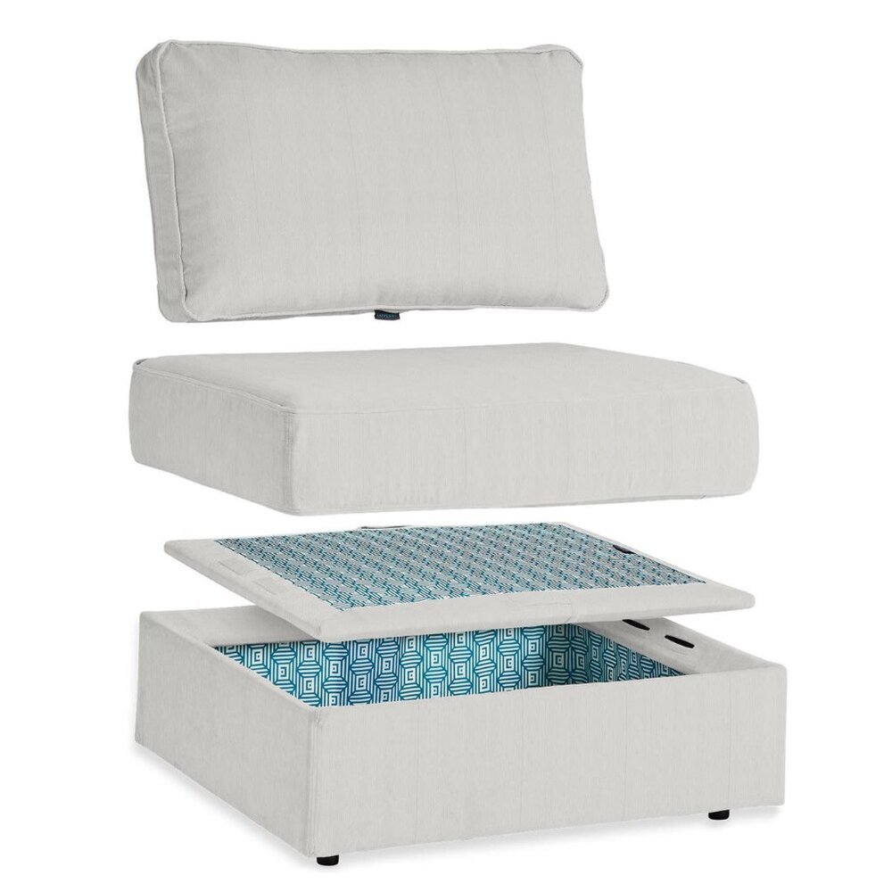 Lovesac Storage Seat Cover Set: Sky Grey Corded Velvet
